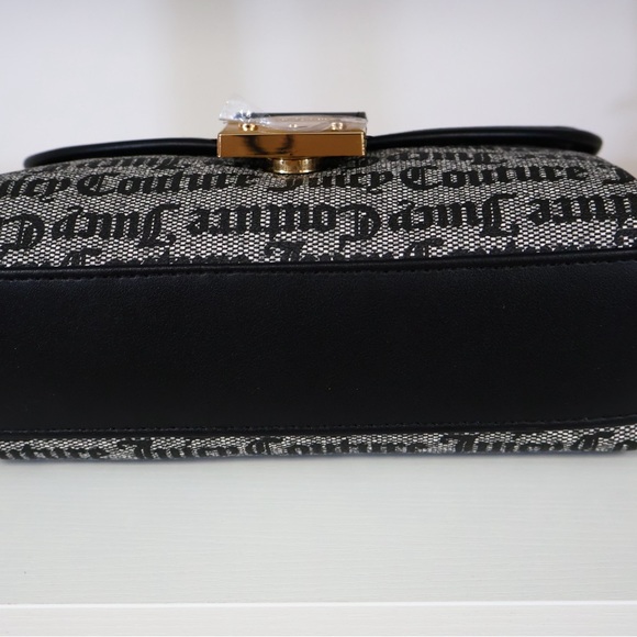 Juicy Couture Black with Gold Hardware Monogrammed Crossbody Purse NWT - Picture 7 of 7